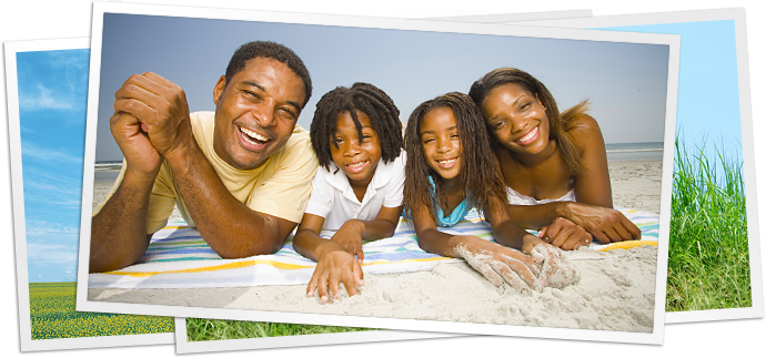 photo of family at beach