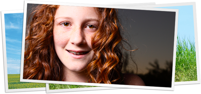 photo of red haired girl with braces